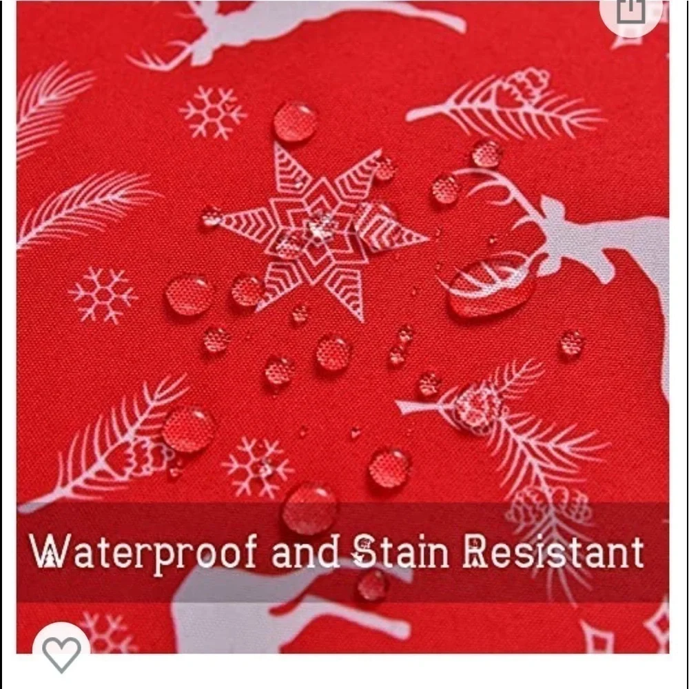 tablecloth Christmas Rectangle -Waterproof Washable Polyester (60 x 84 inch) NEW